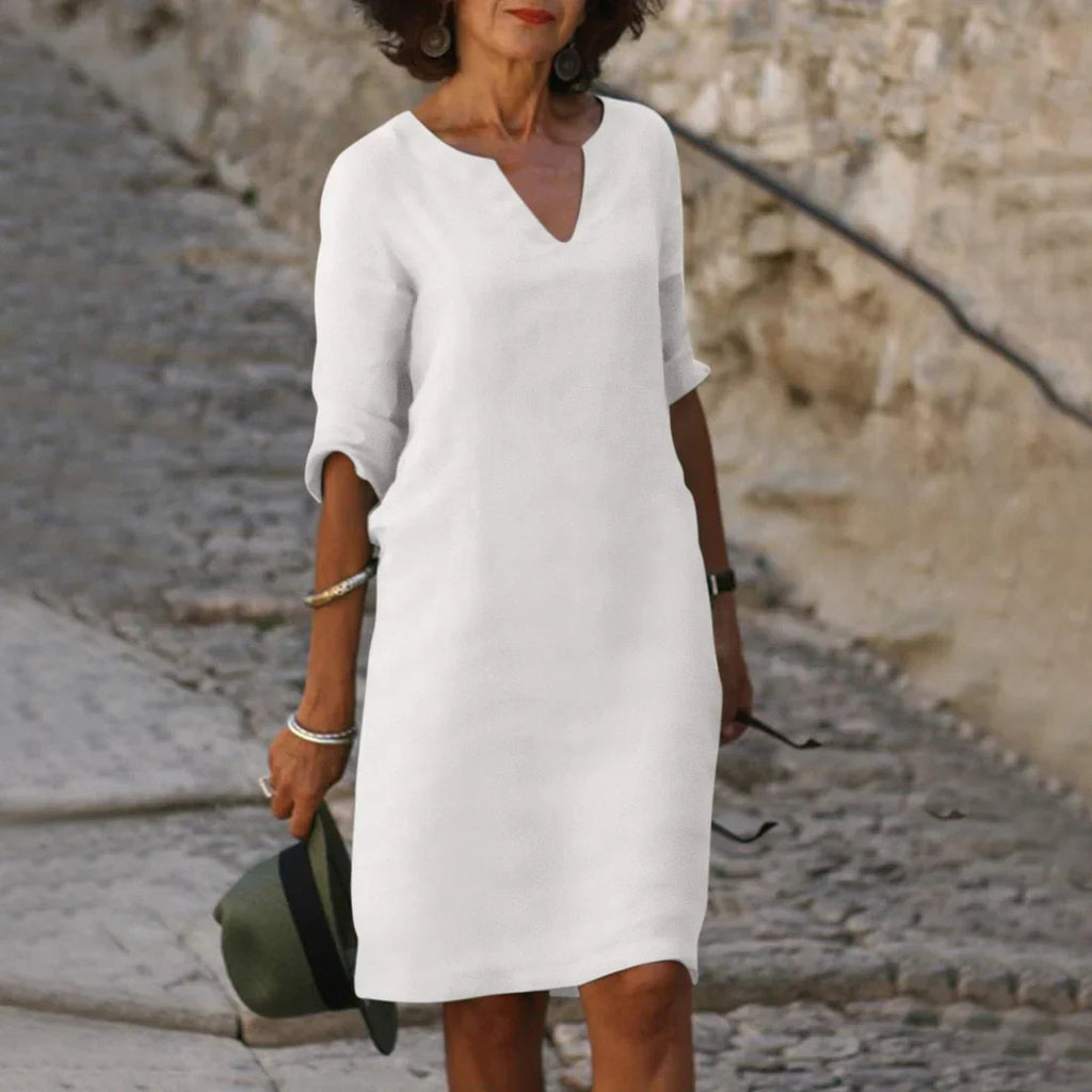 Clara – Damen Kleid mit V-Ausschnitt