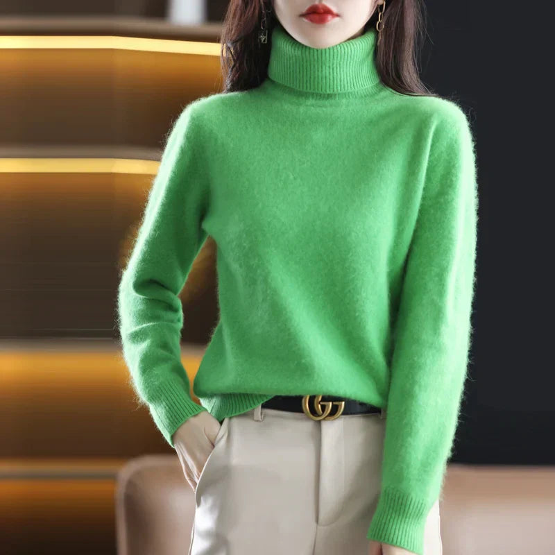 Isabella - Damen kaschmir Strickpullover mit Rollkragen