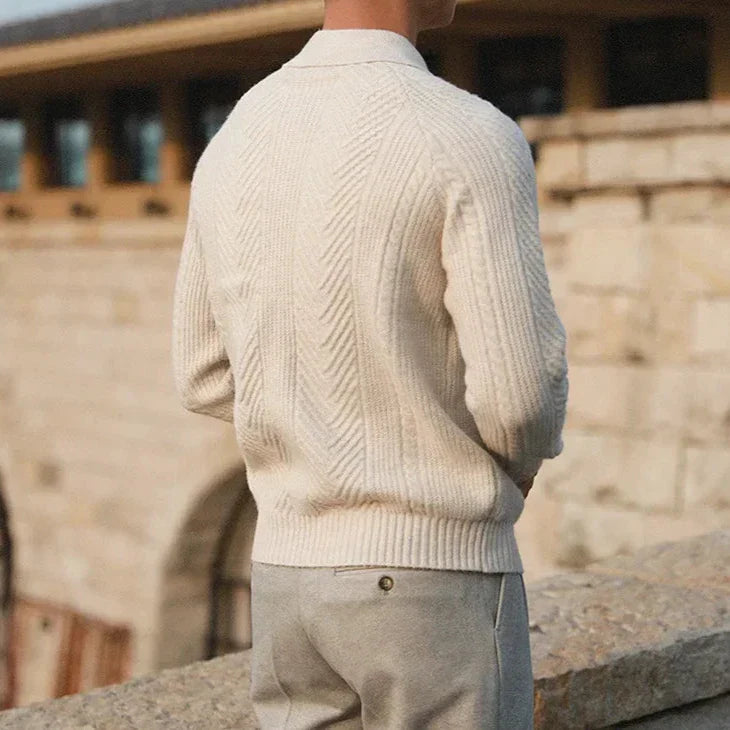 Javier – Eleganter Kaschmir Herren Strickpullover mit Polokragen