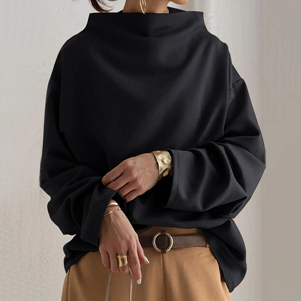 Clara – Moderner Damen Pullover mit elegantem Faltkragen