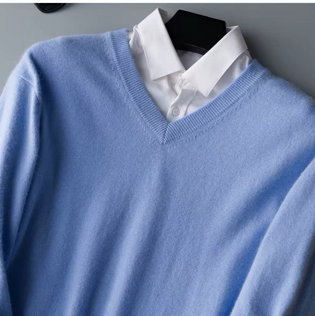 Hugo – Eleganter Herren Cashmere Pullover mit V-Ausschnitt