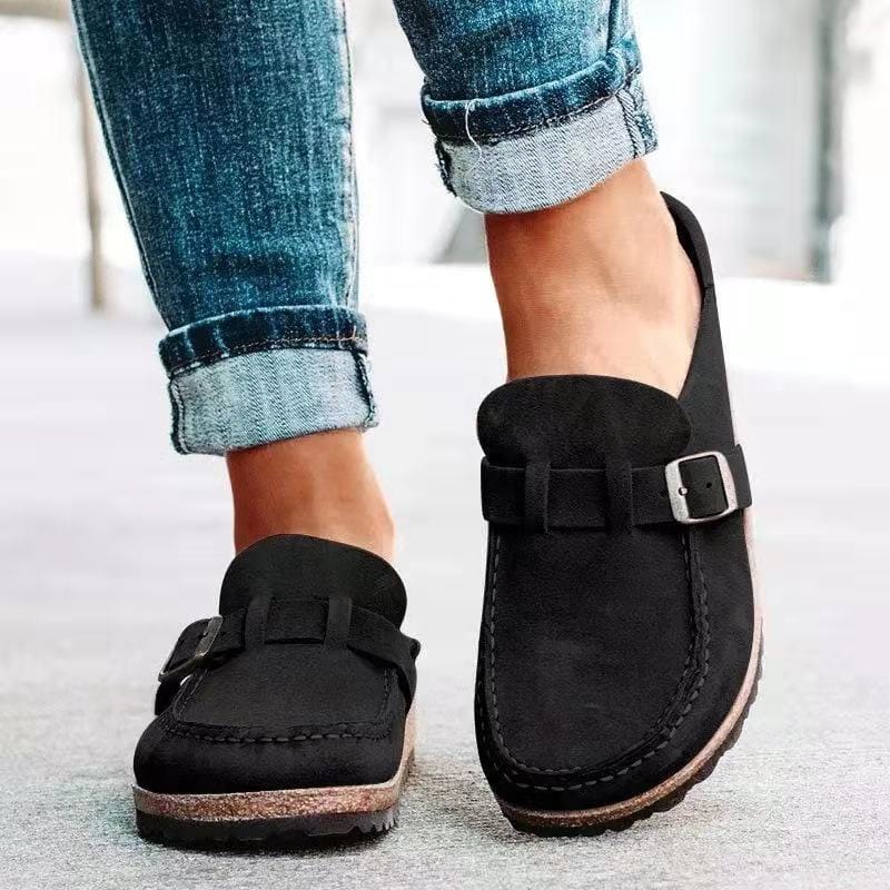 Anja – Retro Suede Mules Shoes - Image 2