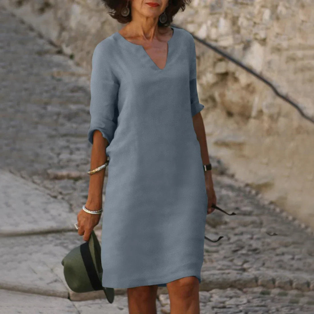 Clara – Damen Kleid mit V-Ausschnitt
