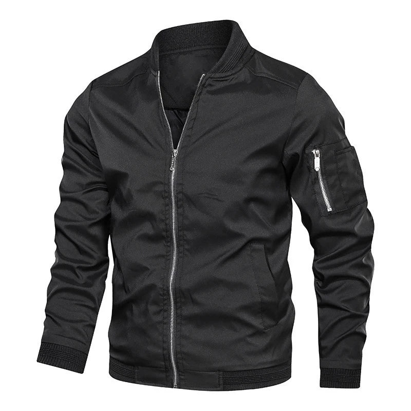 Slim-Fit Herren-Bomberjacke mit Reißverschluss - J&B - 14 - Annoboutique