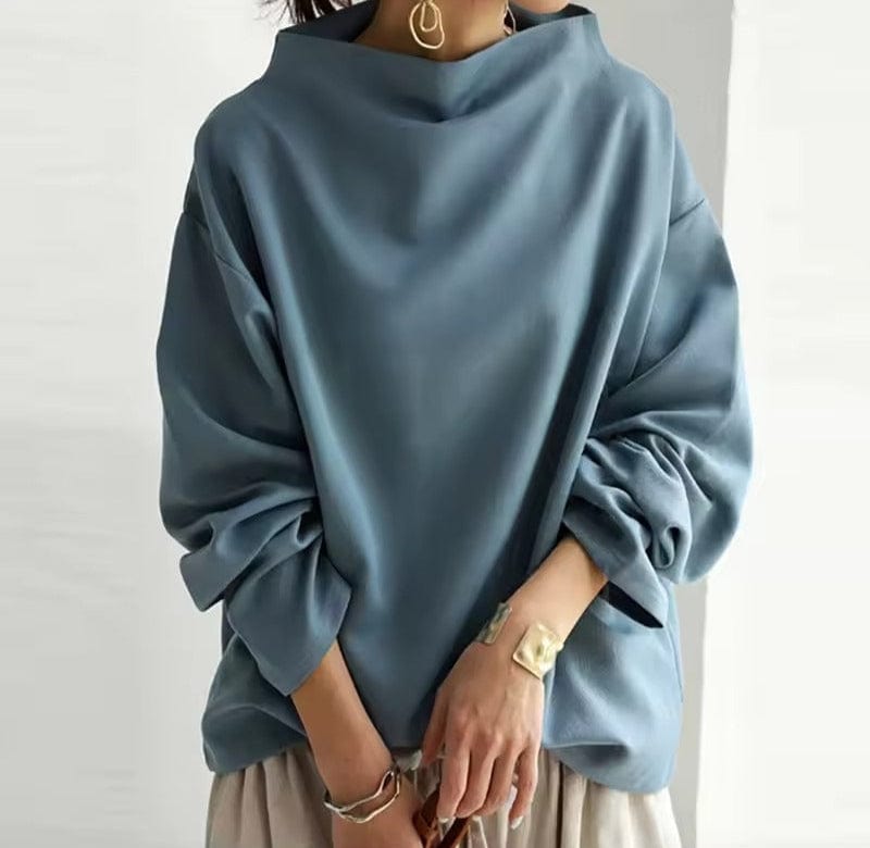 Clara – Moderner Damen Pullover mit elegantem Faltkragen