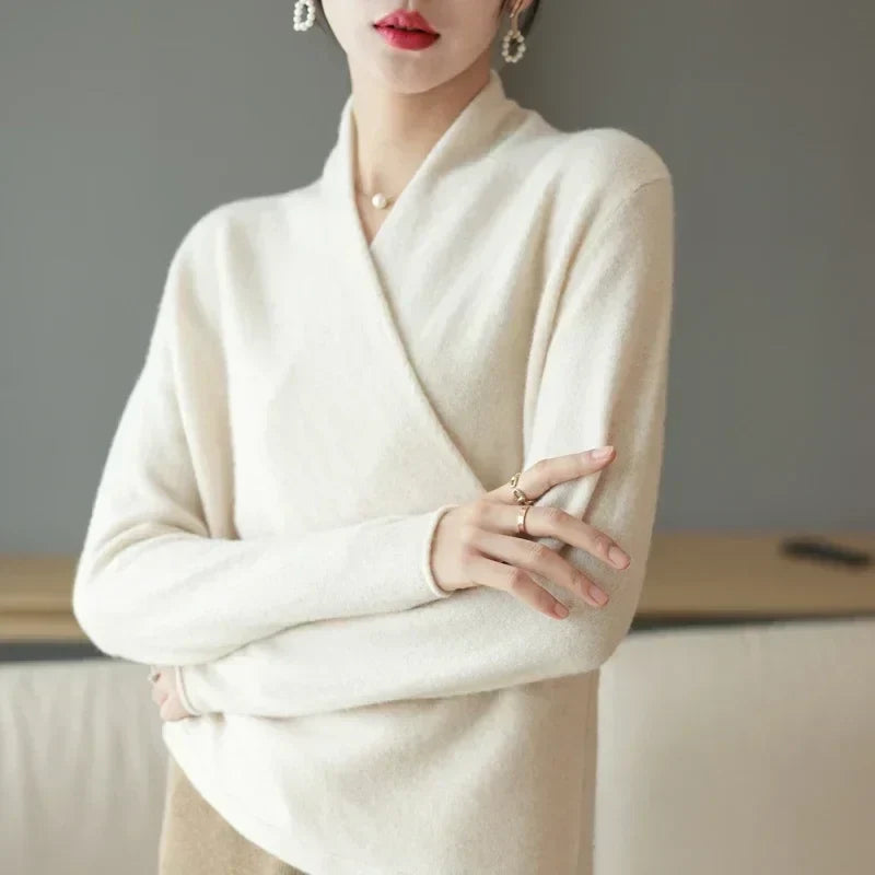 Valentina – Eleganter Kaschmir Damen Wickelpullover