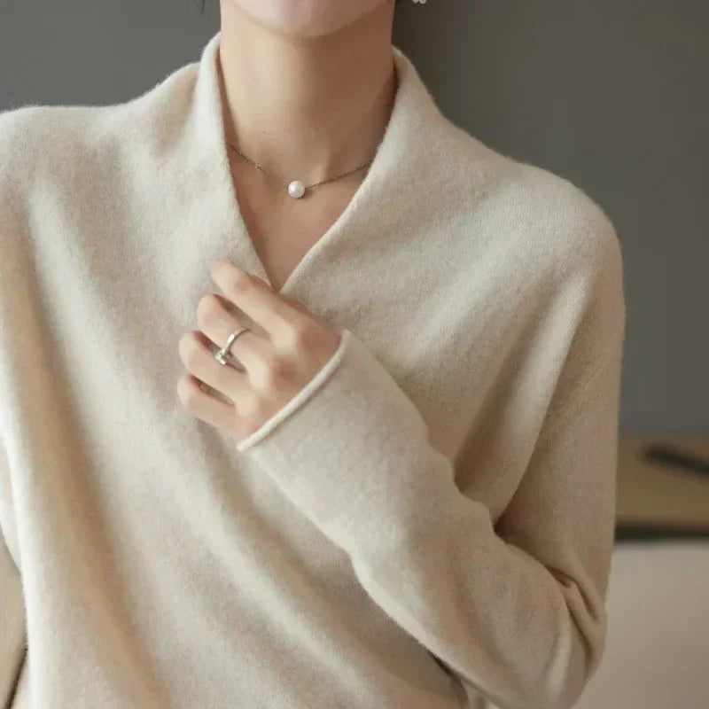 Valentina – Eleganter Kaschmir Damen Wickelpullover
