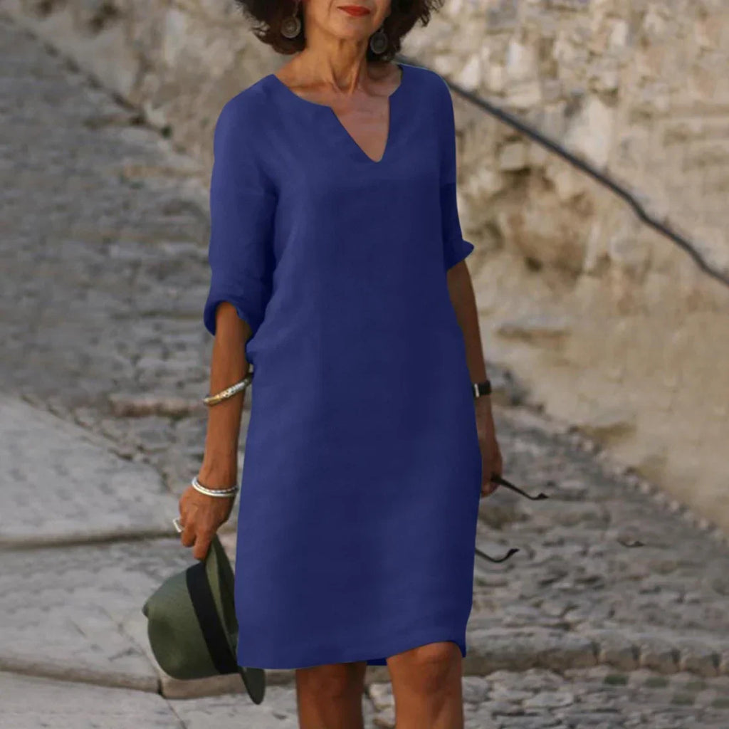 Clara – Damen Kleid mit V-Ausschnitt