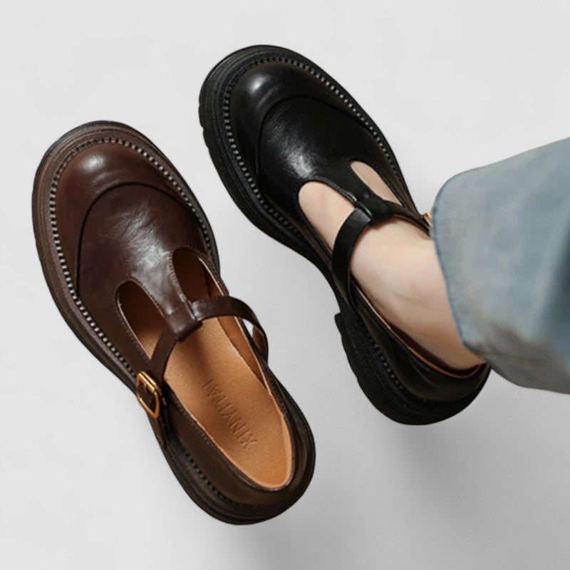 Helena – Damen Mary Jane Loafer mit Cut-Out-Design und Riemen