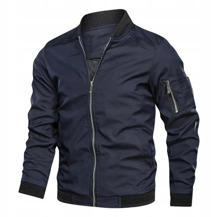 Slim-Fit Herren-Bomberjacke mit Reißverschluss - J&B - 1 - Annoboutique