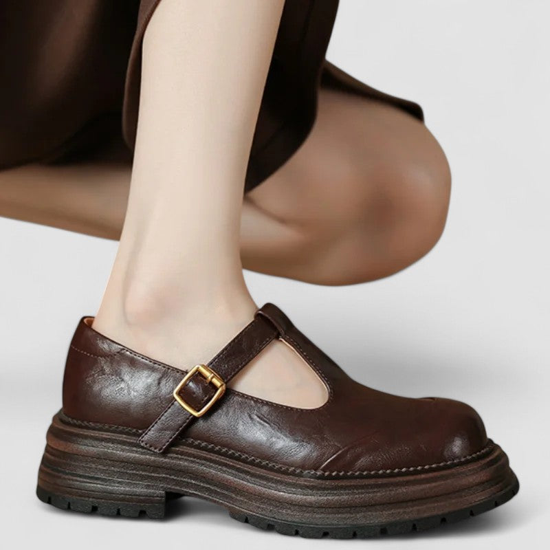 Helena – Damen Mary Jane Loafer mit Cut-Out-Design und Riemen