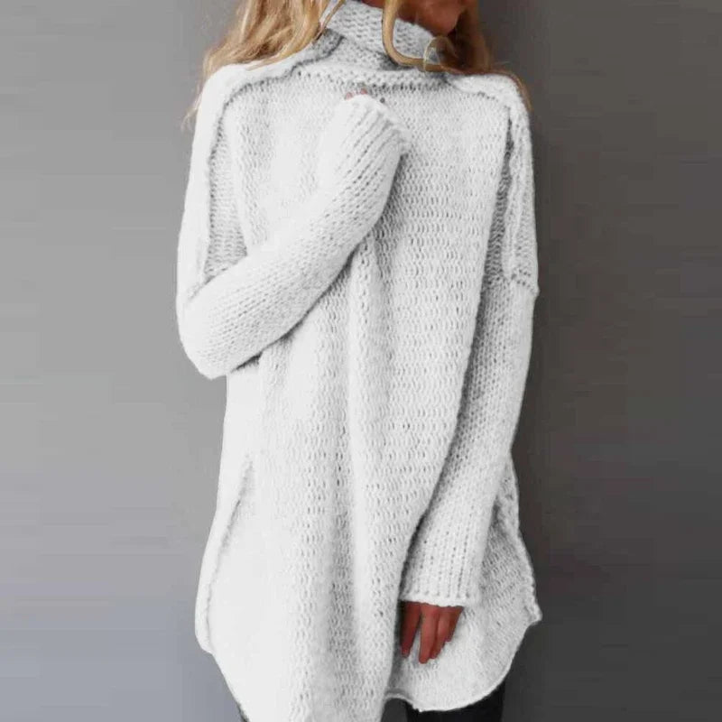 Mila – Kuscheliger Strickpullover Damen Rollkragen