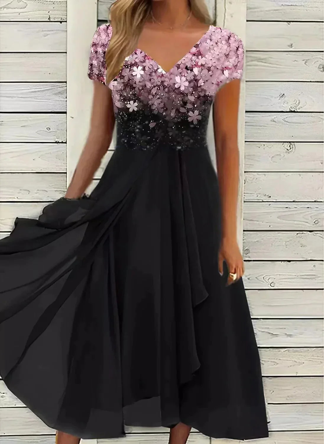 Noelle – Elegantes Sommer Abendkleid mit Glitzerdetail