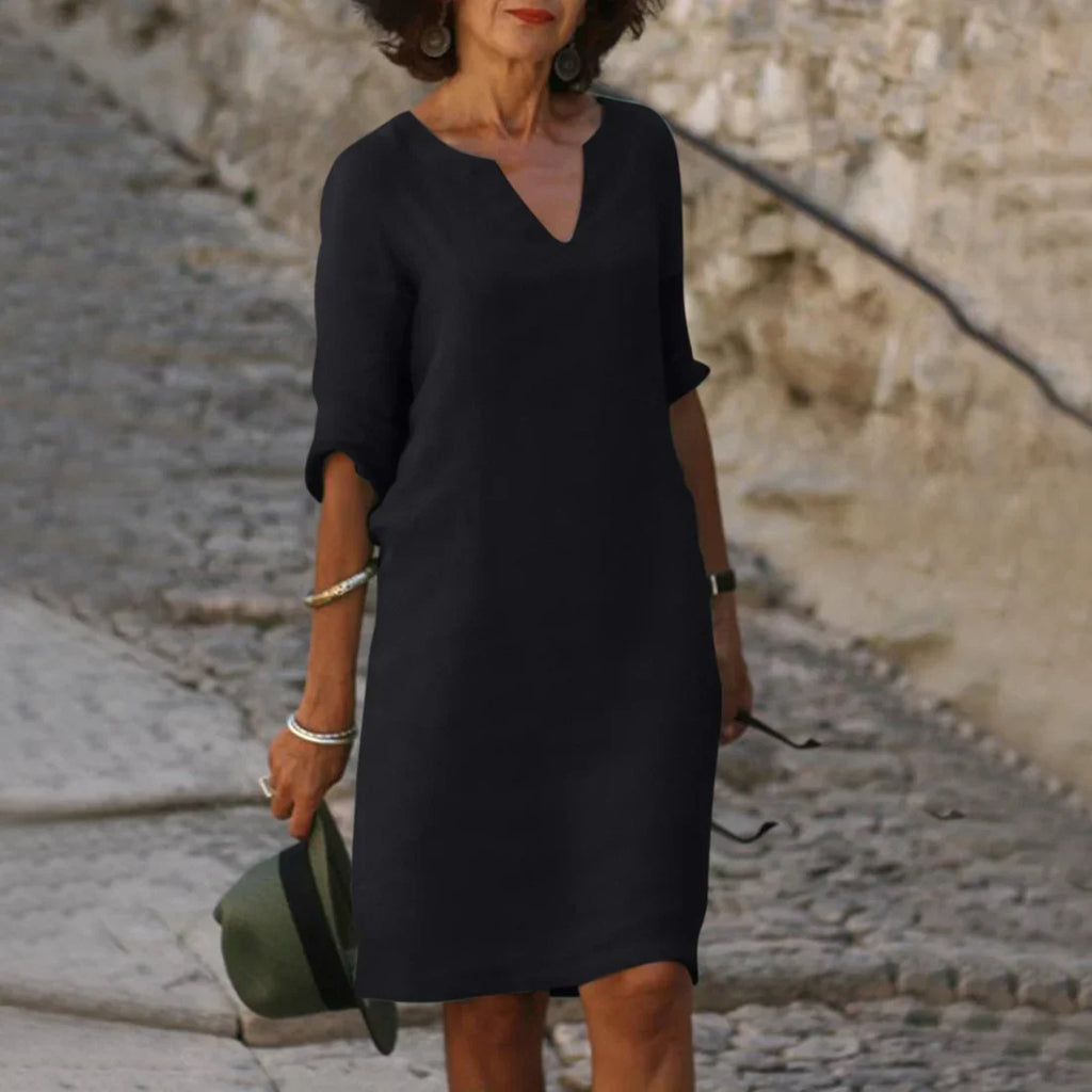 Clara – Damen Kleid mit V-Ausschnitt
