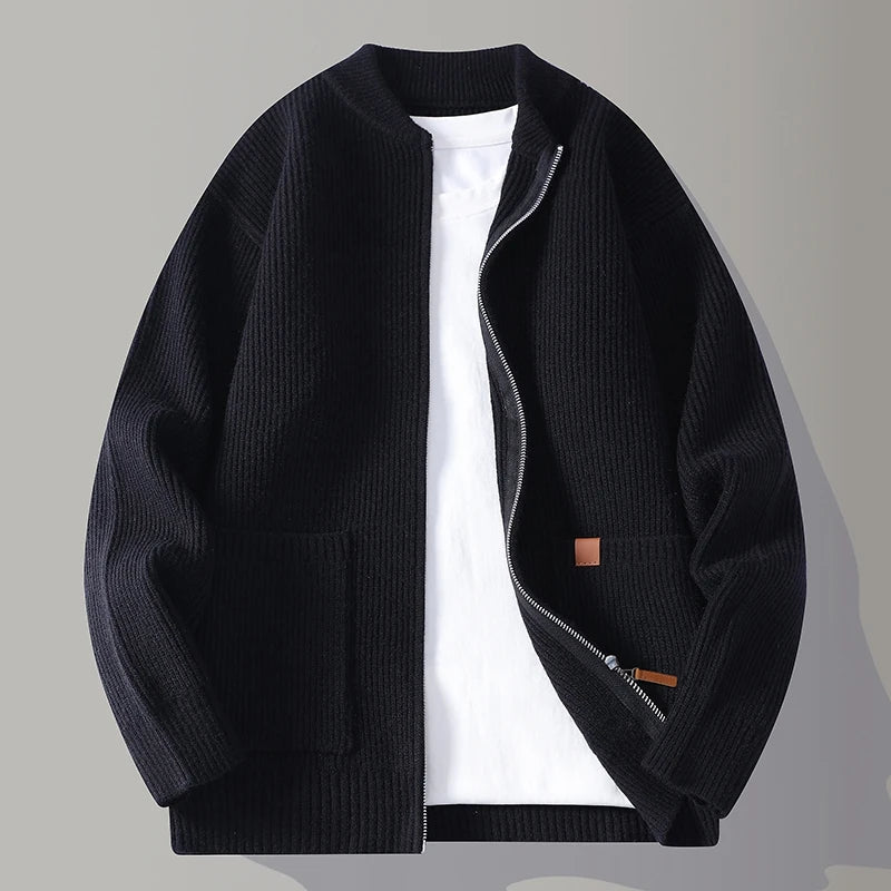 Finn – Herren-Strickjacke mit Modernem Reißverschlussdesign