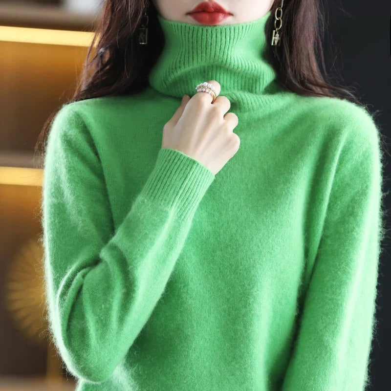 Isabella - Damen kaschmir Strickpullover mit Rollkragen