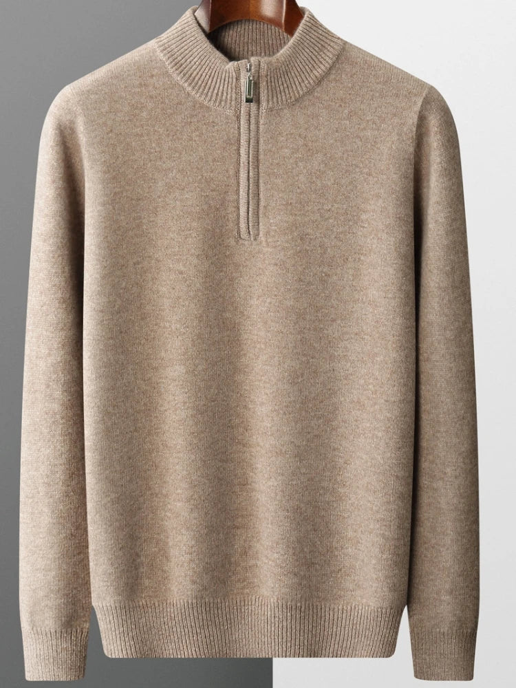 Mateo – Herren Feinstrickpullover Mit Reißverschlusskragen