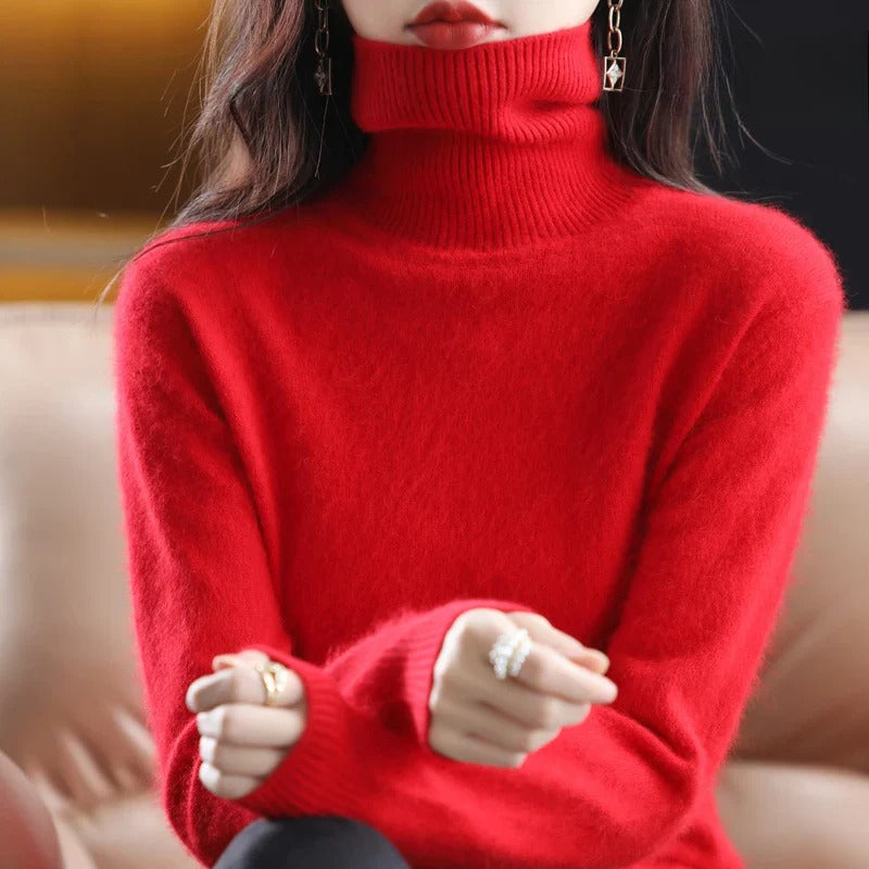 Isabella - Damen kaschmir Strickpullover mit Rollkragen