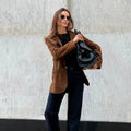 Verena – Damen Blazer Samt Look mit Reverskragen