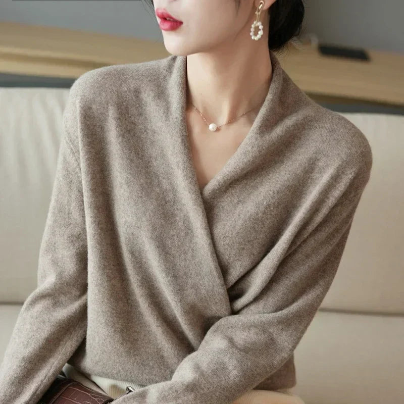 Valentina – Eleganter Kaschmir Damen Wickelpullover