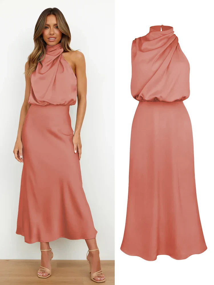 Elena - Damen Satin Abendkleid stilvoll