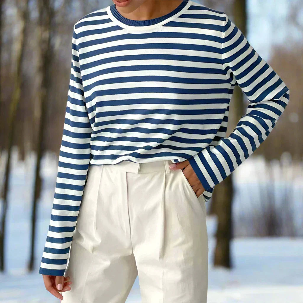Amelia – Lässiges gestreiftes Damen Langarmshirt