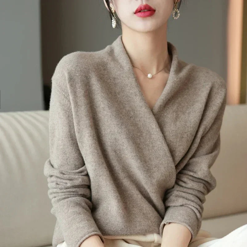 Valentina – Eleganter Kaschmir Damen Wickelpullover