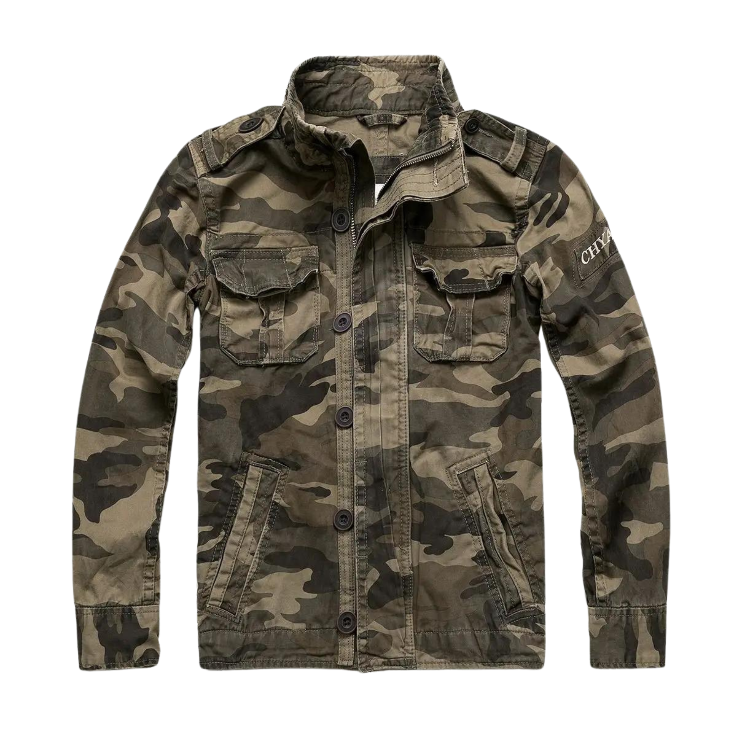 David - Herrenjacke im Cargo-Stil mit Taschen und Stehkragen