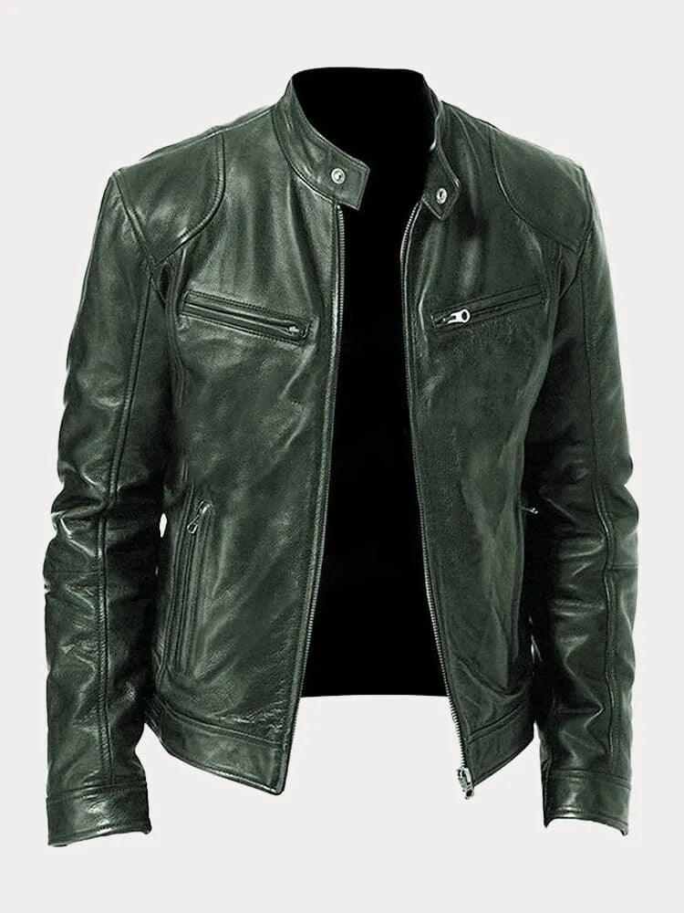 Luke – Markante Herren Lederjacke mit Stehkragen