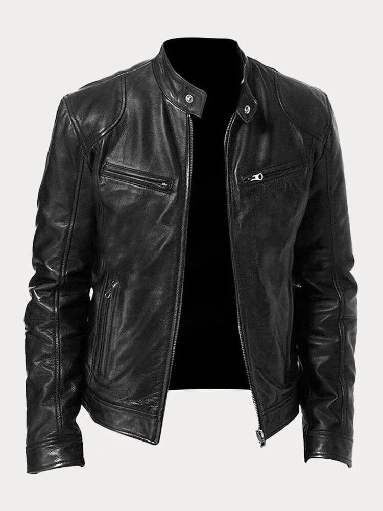 Luke – Markante Herren Lederjacke mit Stehkragen