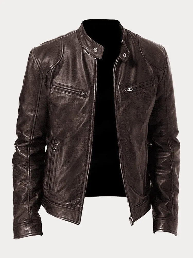 Luke – Markante Herren Lederjacke mit Stehkragen