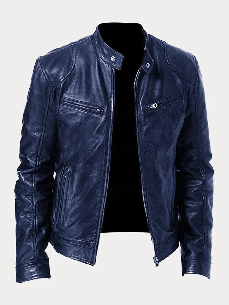 Luke – Markante Herren Lederjacke mit Stehkragen