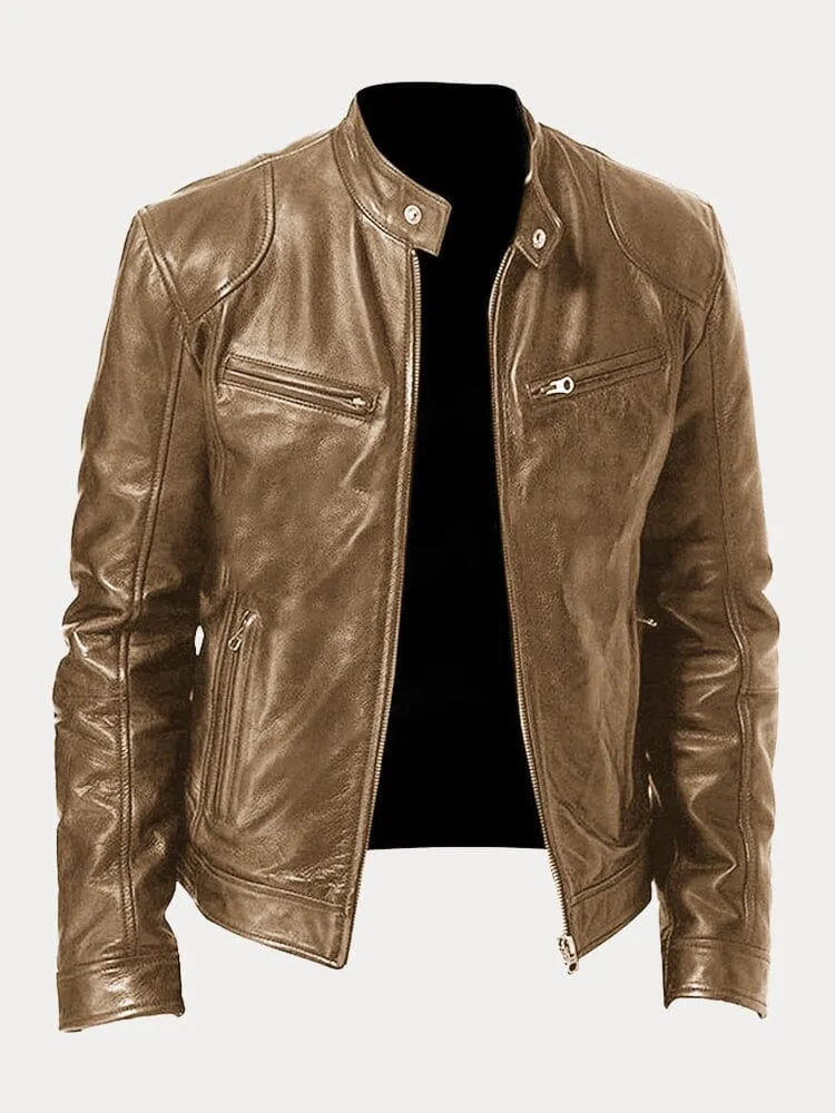Luke – Markante Herren Lederjacke mit Stehkragen