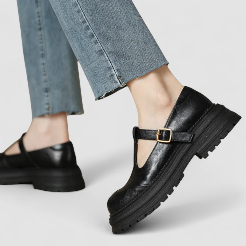 Helena – Damen Mary Jane Loafer mit Cut-Out-Design und Riemen