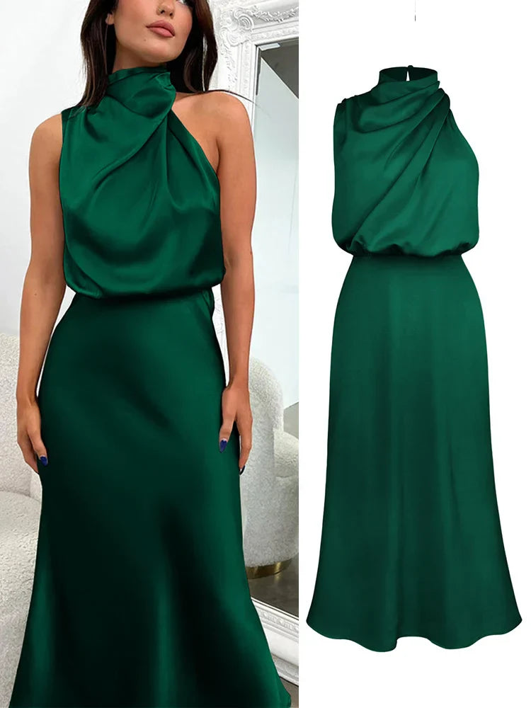 Elena - Damen Satin Abendkleid stilvoll