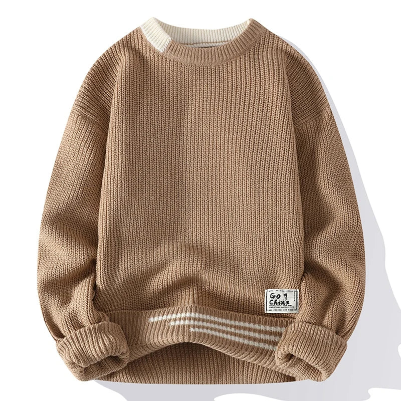 Lucas – Strukturierter Herren Strickpullover mit Rundhalsausschnitt