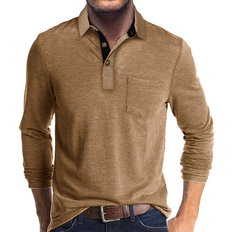 Kevin – Stylish Long Sleeve Polo Shirt - Image 11