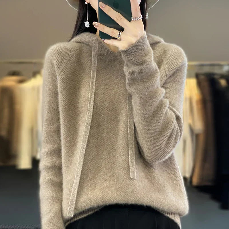 Maja – Weicher Strickhoodie im eleganten Winter-Casual-Look für Damen