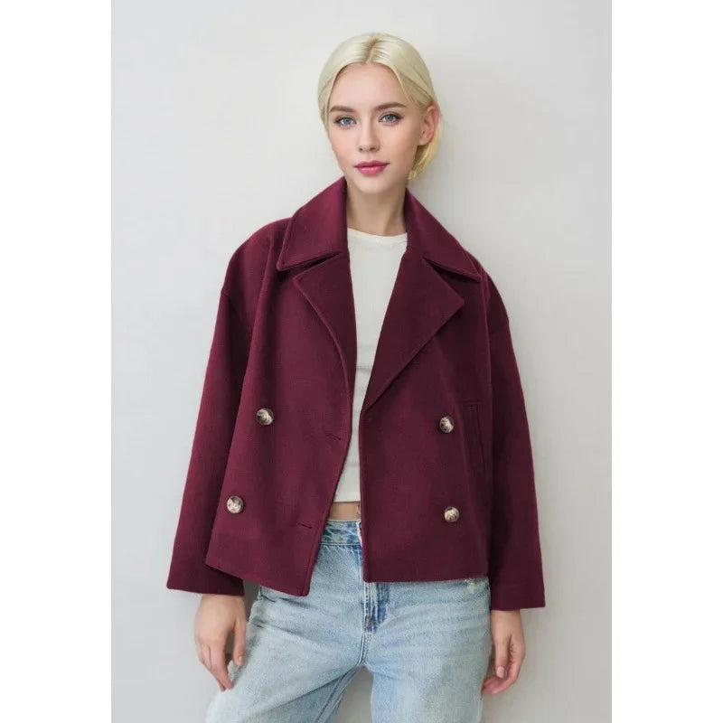 Chloe – Kurze Zweireiher-Wolljacke für Damen