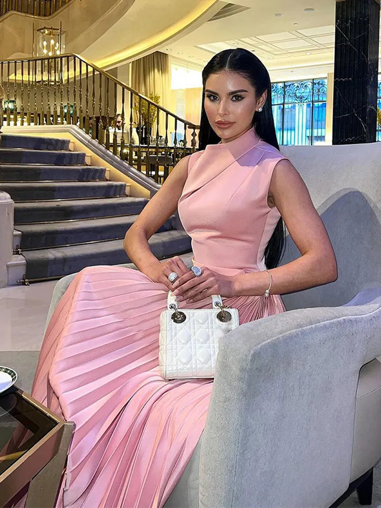 Elena - Langes Plisseekleid für Damen