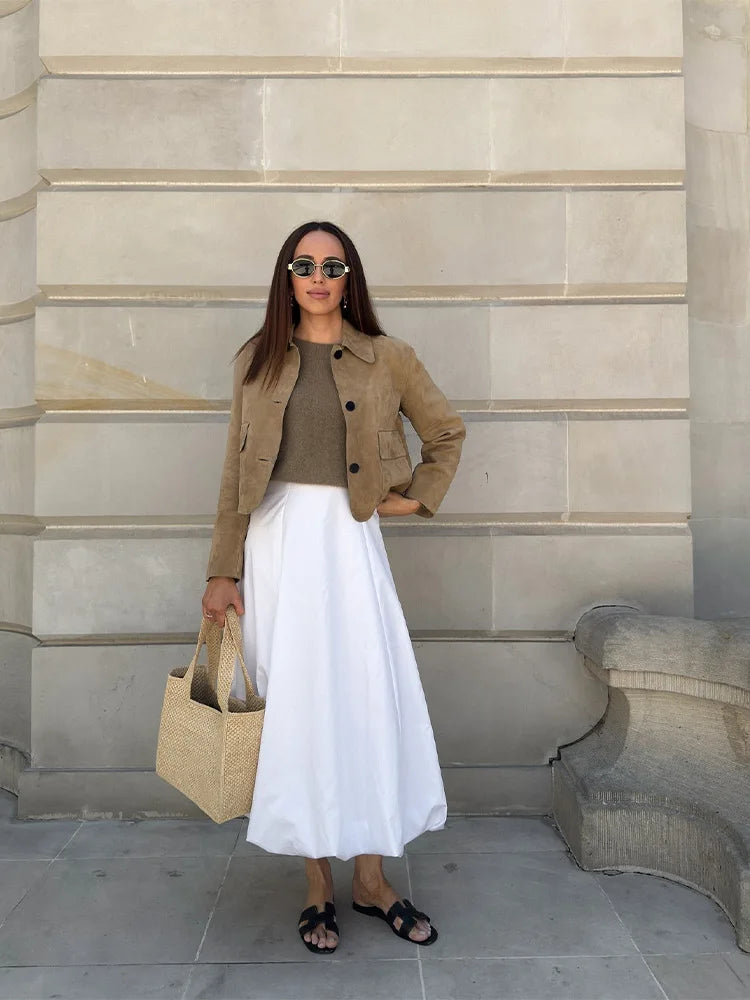 Mia – Damen Lederjacke kurz mit Kragen