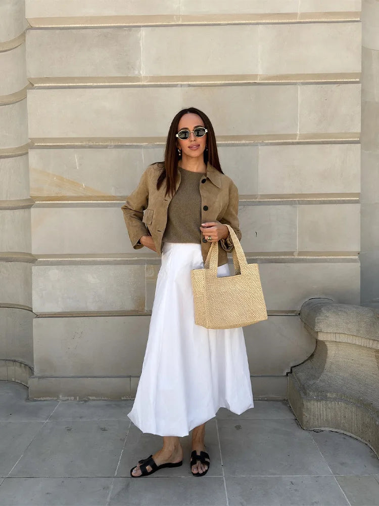 Mia – Damen Lederjacke kurz mit Kragen