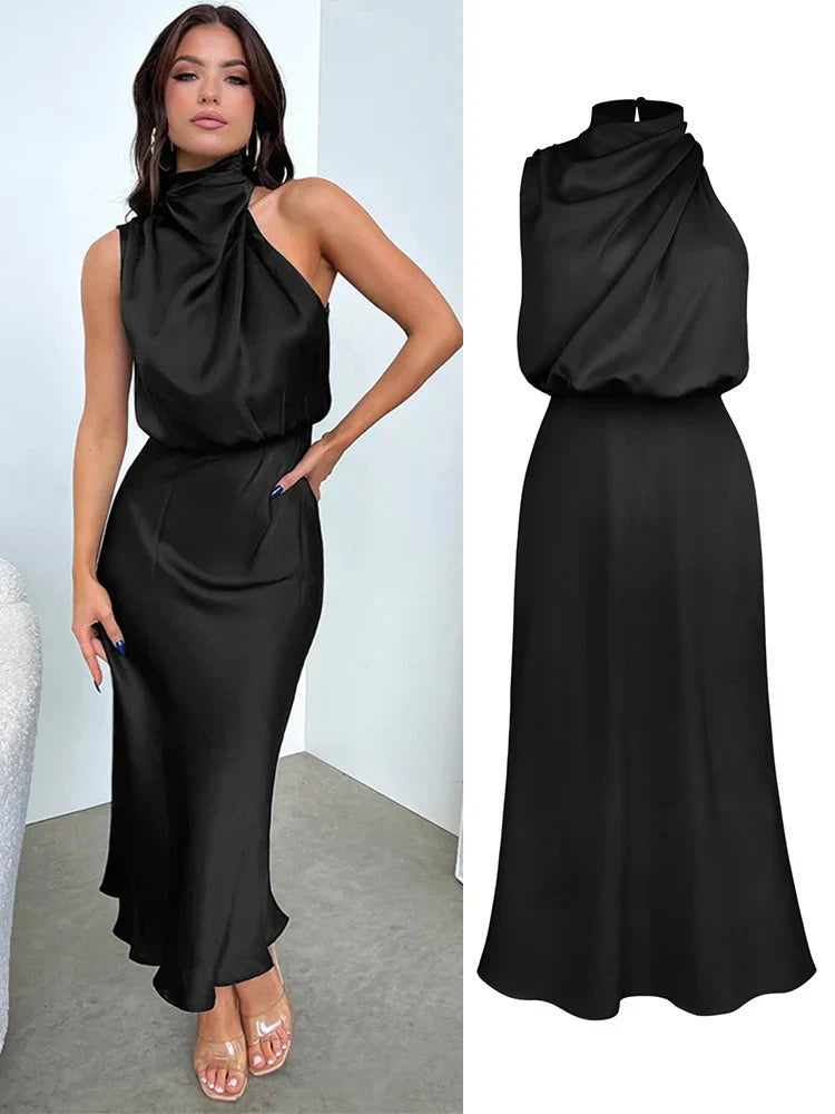 Elena - Damen Satin Abendkleid stilvoll