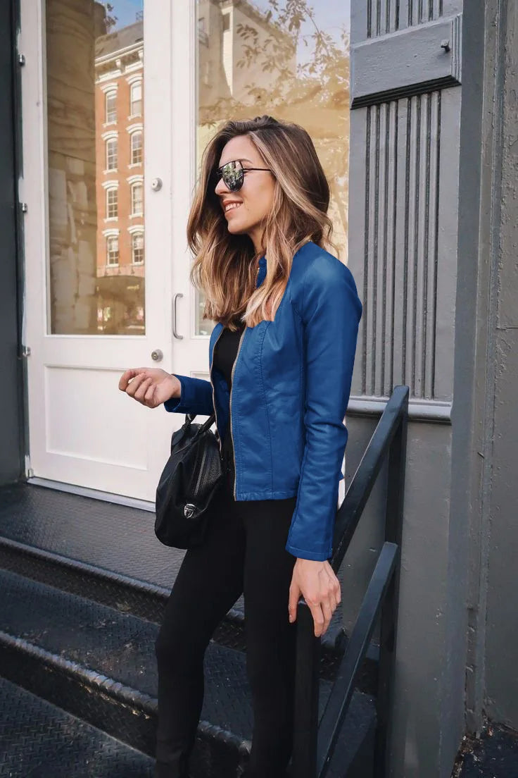 Lea – Minimalistische Lederjacke für Damen