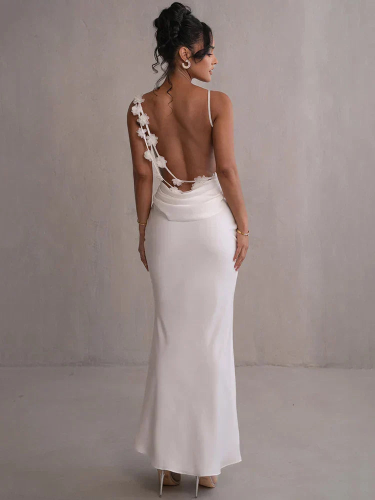 Valeria - Langes Damenkleid mit Rückenfrei-Design