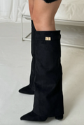 Damen Stiefel kniehoch mit geradem Schaft und spitzem Design - J&B - 1 - Annoboutique