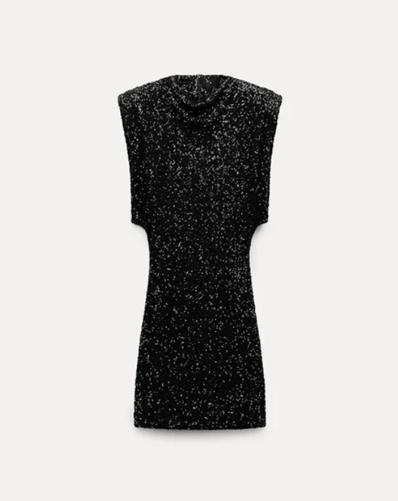 Isabella – Elegantes Damen Paillettenkleid mit markanter Schulterpartie