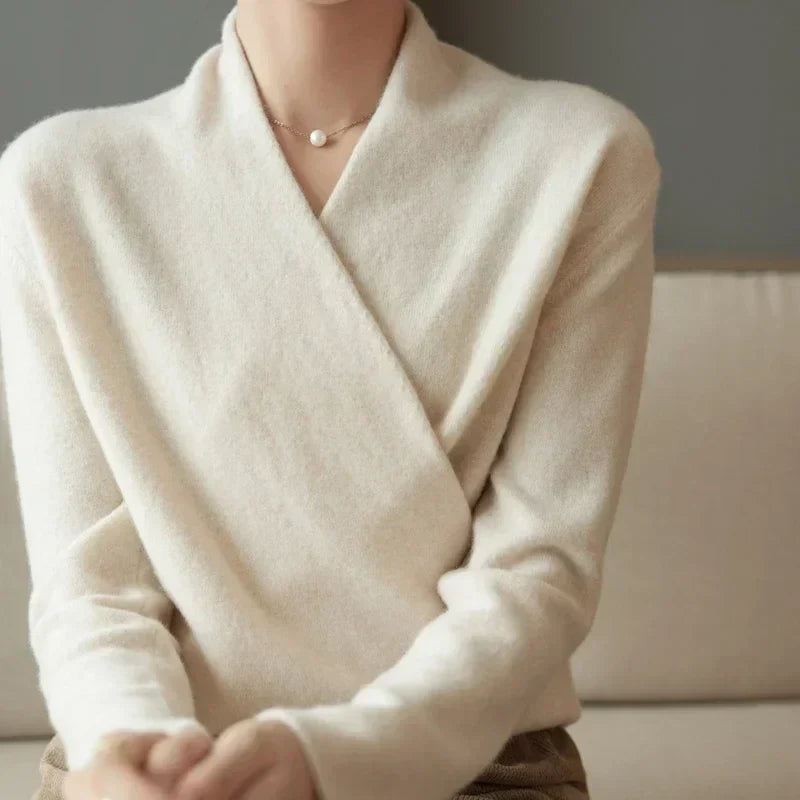 Valentina – Eleganter Kaschmir Damen Wickelpullover