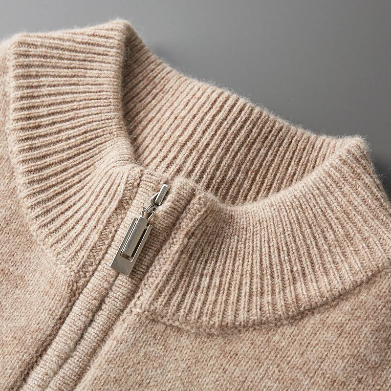 Mateo – Herren Feinstrickpullover Mit Reißverschlusskragen