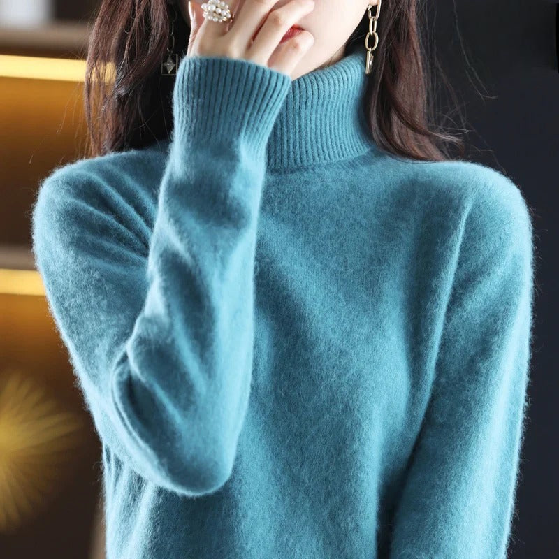 Isabella - Damen kaschmir Strickpullover mit Rollkragen